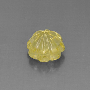 6.10캐럿 천연 레몬 쿼츠, 플라워 컷, 11.6×11.5 mm, 투명한