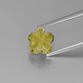 2.52캐럿 천연 레몬 쿼츠, 플라워 컷, 8.5×8.4 mm, 투명한