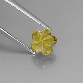 2.52캐럿 천연 레몬 쿼츠, 플라워 컷, 8.5×8.4 mm, 투명한
