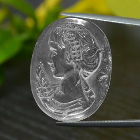 24.34캐럿 천연 화이트 쿼츠, 멋진 모양, 26.2×20.3 mm, 투명한