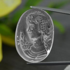24.34캐럿 천연 화이트 쿼츠, 멋진 모양, 26.2×20.3 mm, 투명한