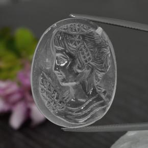 33.01캐럿 천연 화이트 쿼츠, 멋진 모양, 27.5×24.1 mm, 투명한