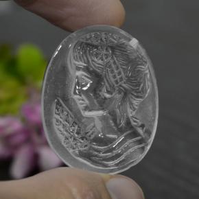 33.01캐럿 천연 화이트 쿼츠, 멋진 모양, 27.5×24.1 mm, 투명한