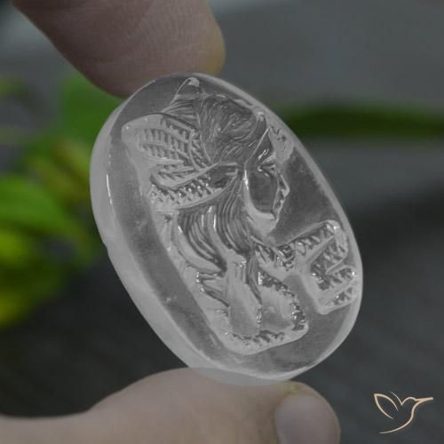 39.50캐럿 천연 클리어 화이트 쿼츠, 멋진 모양, 28.7×21.8 mm, 투명한