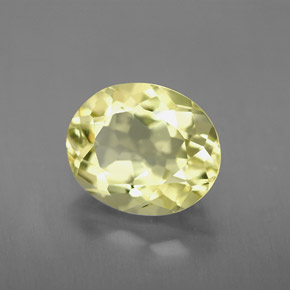 3.48캐럿 천연 레몬 쿼츠, 타원형 컷, 11×9.1 mm, IF