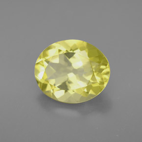 3.34캐럿 천연 레몬 쿼츠, 타원형 컷, 11×9.1 mm, VVS