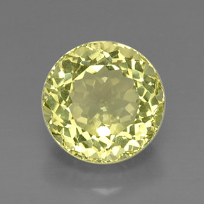 8.39캐럿 천연 레몬 쿼츠, 라운드 컷, 12.89 mm, VVS