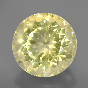 7.14캐럿 천연 레몬 쿼츠, 라운드 컷, 12.68 mm, VVS