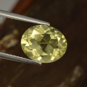 3.63캐럿 천연 미디엄 옐로우 쿼츠, 타원형 컷, 11.2×9.1 mm, VVS