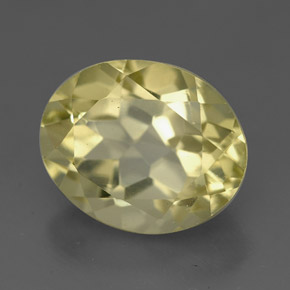 3.77캐럿 천연 옅은 노랑 쿼츠, 타원형 컷, 11.1×9 mm, VVS