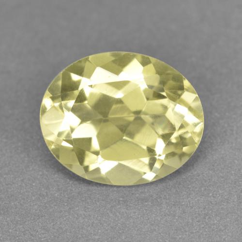 3.49캐럿 천연 라이트 옐로우 쿼츠, 타원형 컷, 11.1×9.1 mm, VVS