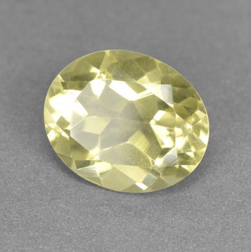 3.49캐럿 천연 라이트 옐로우 쿼츠, 타원형 컷, 11.1×9.1 mm, VVS