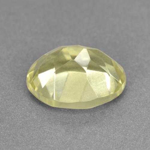3.49캐럿 천연 라이트 옐로우 쿼츠, 타원형 컷, 11.1×9.1 mm, VVS