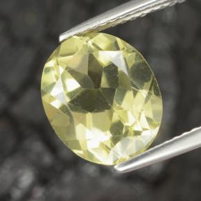 3.86캐럿 천연 라이트 옐로우 쿼츠, 타원형 컷, 11.2×9.2 mm, VVS-VS