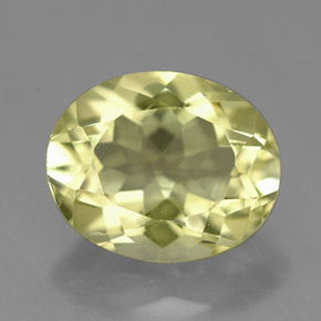 3.73캐럿 천연 레몬 쿼츠, 타원형 컷, 11.2×9.1 mm, VVS