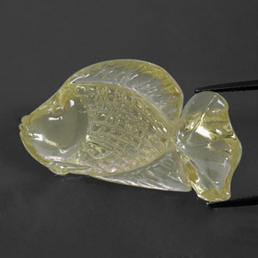 39.76캐럿 천연 레몬 쿼츠, 투명한, 35.6×20.2 mm, 투명/반투명