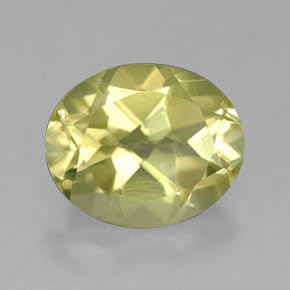 3.73캐럿 천연 라이트 옐로우 쿼츠, 타원형 컷, 11.2×9.2 mm, VVS