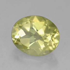 3.73캐럿 천연 라이트 옐로우 쿼츠, 타원형 컷, 11.2×9.2 mm, VVS