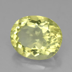 4.59캐럿 천연 레몬 쿼츠, 타원형 컷, 12.1×10.1 mm, VVS