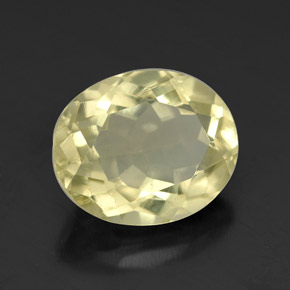 3.45캐럿 천연 옅은 노랑 쿼츠, 타원형 컷, 10.9×9.1 mm, VVS-VS