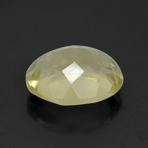 3.45캐럿 천연 옅은 노랑 쿼츠, 타원형 컷, 10.9×9.1 mm, VVS-VS