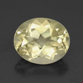 3.67캐럿 천연 녹빛 옐로우 쿼츠, 타원형 컷, 11.1×9.2 mm, VVS-VS