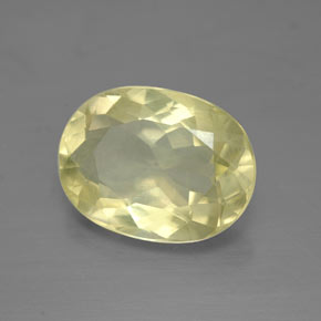 5.04캐럿 천연 레몬 쿼츠, 타원형 컷, 13.6×10.3 mm, VS-SI
