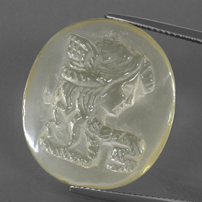 23.82캐럿 천연 레몬 쿼츠, 멋진 모양, 24.4×21.6 mm, 투명한