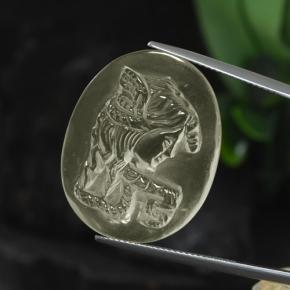 25.27캐럿 천연 레몬 쿼츠, 타원형 컷, 27.7×22.1 mm, 투명한
