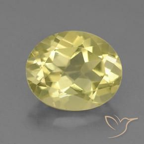 3.49ct 자연스러운 매우 옅은 노란색 석영, 타원형, VVS-VS