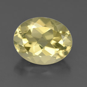 3.54캐럿 천연 옅은 노랑 쿼츠, 타원형 컷, 11.3×9.1 mm, VS