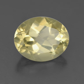 3.54캐럿 천연 옅은 노랑 쿼츠, 타원형 컷, 11.3×9.1 mm, VS