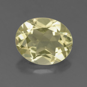 3.34캐럿 천연 옅은 노랑 쿼츠, 타원형 컷, 11.2×9.2 mm, VS