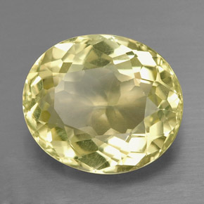 6.82캐럿 천연 레몬 쿼츠, 타원형 컷, 14.1×12 mm, VS