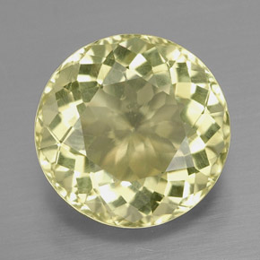 6.37캐럿 천연 레몬 쿼츠, 라운드 컷, 12.67 mm, VVS-VS