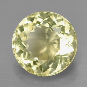 6.37캐럿 천연 레몬 쿼츠, 라운드 컷, 12.67 mm, VVS-VS