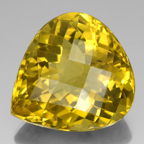 125.20캐럿 천연 레몬 쿼츠, 배 모양, 36.6×34.2 mm, VVS
