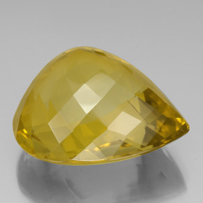 125.20캐럿 천연 레몬 쿼츠, 배 모양, 36.6×34.2 mm, VVS