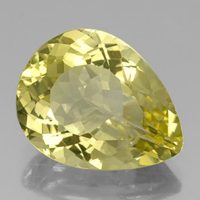 12.39캐럿 천연 레몬 쿼츠, 배 모양, 18.8×14.6 mm, VVS