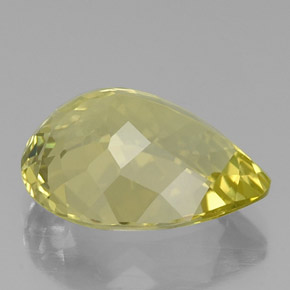 12.39캐럿 천연 레몬 쿼츠, 배 모양, 18.8×14.6 mm, VVS