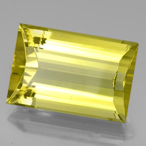 33.64캐럿 천연 레몬 쿼츠, 바게트, 24.5×16.4 mm, VVS-VS