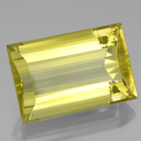 33.64캐럿 천연 레몬 쿼츠, 바게트, 24.5×16.4 mm, VVS-VS