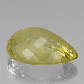 21.43캐럿 천연 레몬 쿼츠, 배 모양, 23.7×16.5 mm, VS