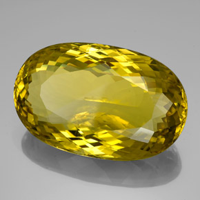 128.95캐럿 천연 레몬 쿼츠, 타원형 컷, 42.7×27.6 mm, VVS