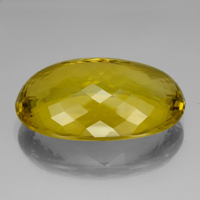 128.95캐럿 천연 레몬 쿼츠, 타원형 컷, 42.7×27.6 mm, VVS