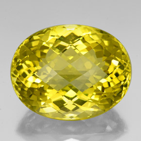 84.87캐럿 천연 레몬 쿼츠, 타원형 컷, 32.4×25.6 mm, VVS