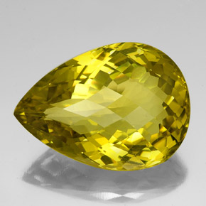 78.64캐럿 천연 레몬 쿼츠, 배 모양, 35.2×25.7 mm, VS