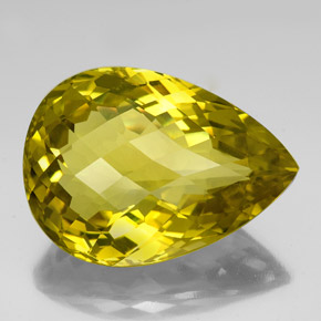 78.64캐럿 천연 레몬 쿼츠, 배 모양, 35.2×25.7 mm, VS