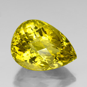 39.58캐럿 천연 레몬 쿼츠, 배 모양, 26×19.3 mm, VVS