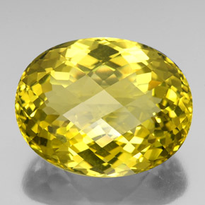 76.90캐럿 천연 레몬 쿼츠, 타원형 컷, 31.4×24.9 mm, VVS